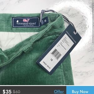$60 Vineyard Vines Pants Corduroy Cords Trousers Size 38 / 30 in Green, Men's